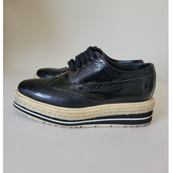 🔥SOLD🔥PRADA Wingtip Espadrilles Oxford Women's Shoes - Picture 5 of 12